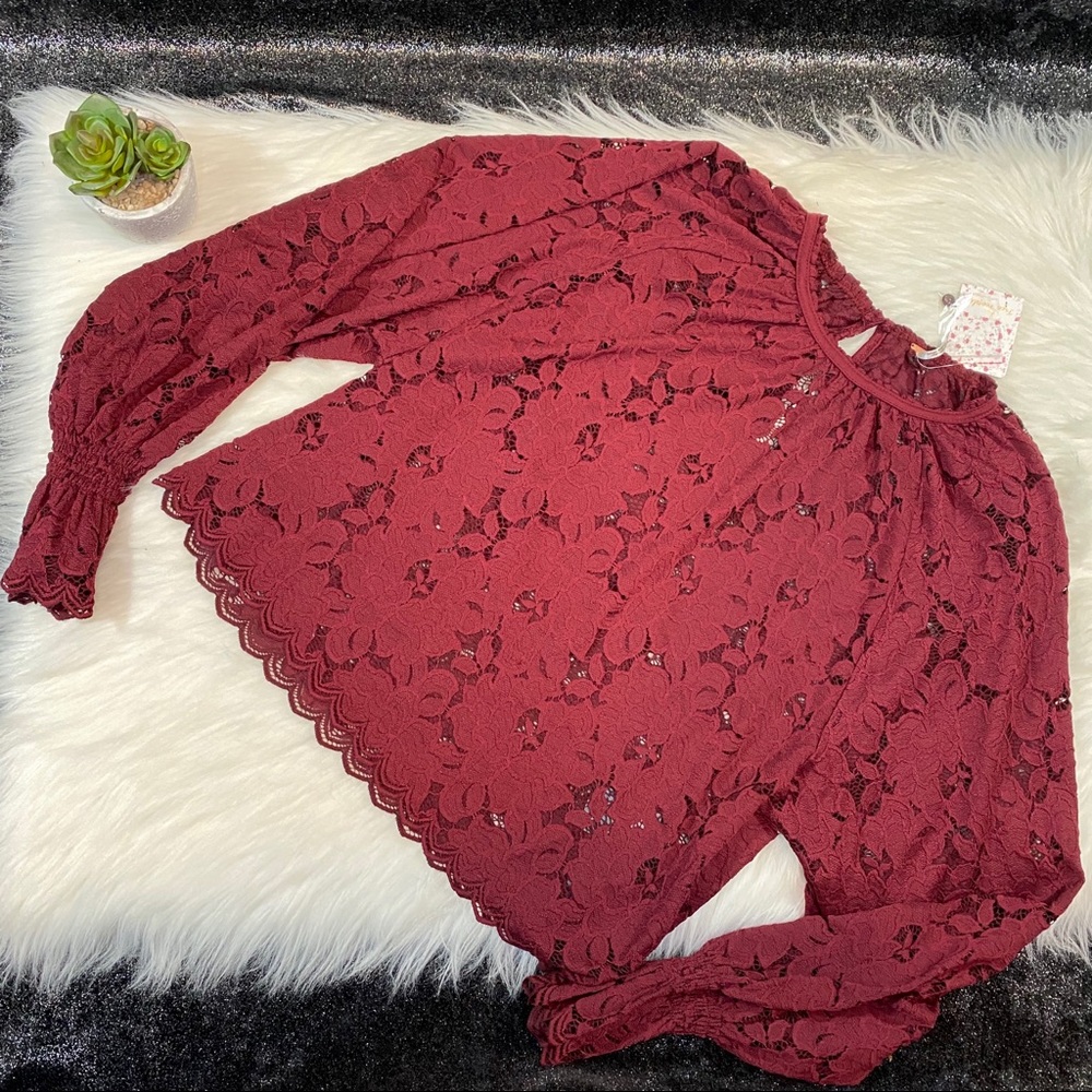 Free People long sleeve lace top - Picture 2 of 7
